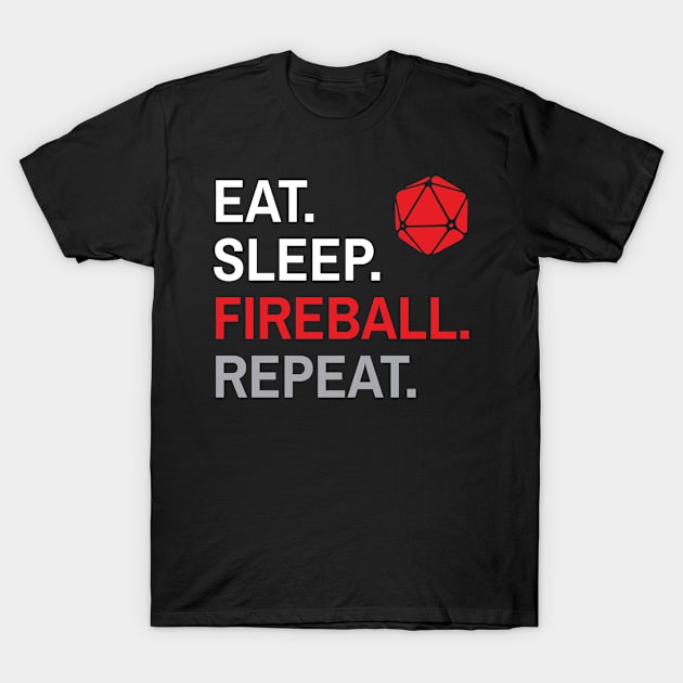 D&D Wizard Fireball T-Shirt by Sunburst